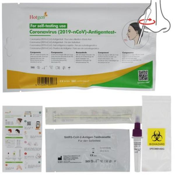 Hotgen Softbag Corona Sars Cov 2 Antigen Covid Schnelltest Nasal Selbsttest für Laien